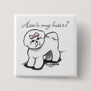 Badge Carré 5 Cm Comment de Bichon Frise mes cheveux
