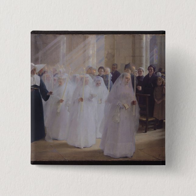 Badge Carré 5 Cm Communion solennelle (Devant)
