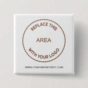Badge Carré 5 Cm Company Logo Business Website white