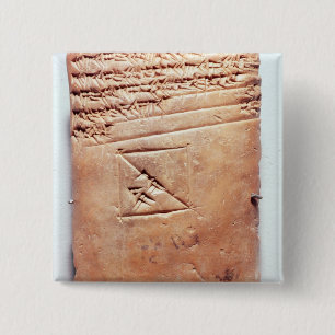 Badge Carré 5 Cm Comprimé avec le manuscrit cunéiforme, c.1830-15