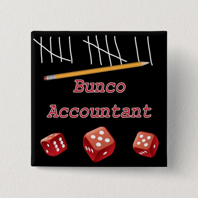 Badge Carré 5 Cm Comptable de Bunco (Devant)