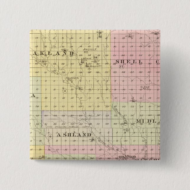 Badge Carré 5 Cm Comté de Boone, Nebraska (Devant)