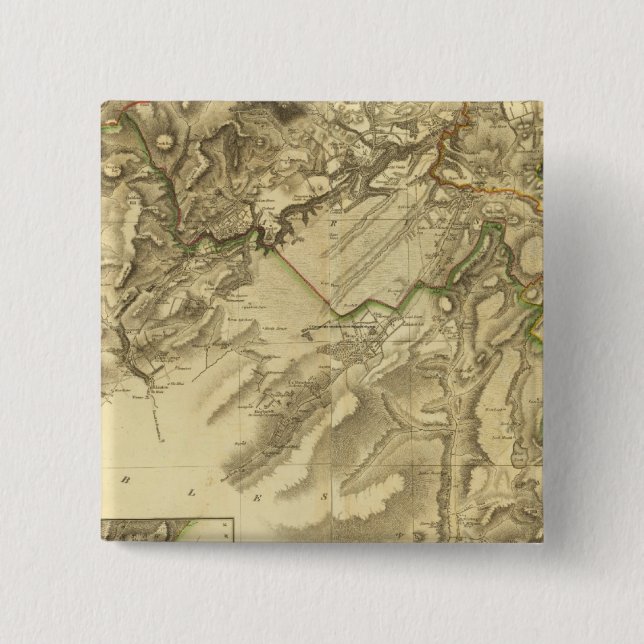 Badge Carré 5 Cm Comté de Composite Edinburgh (Devant)