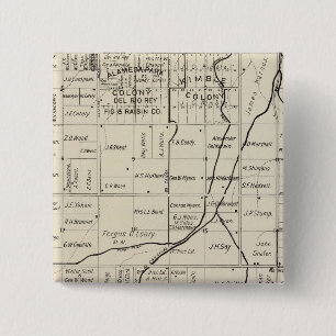 Badge Carré 5 Cm Comté de Fresno, Californie 2