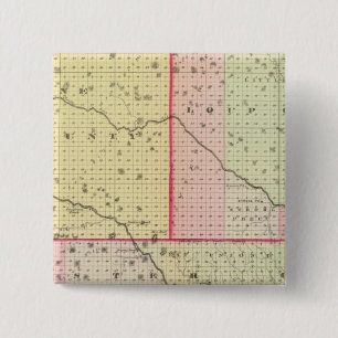 Badge Carré 5 Cm Comté de Loup, Blaine, Custer et Logan, Nebraska