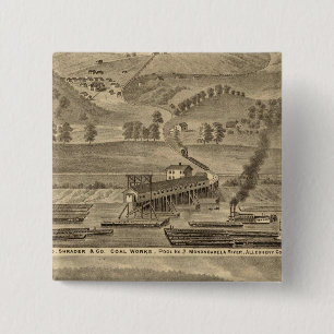 Badge Carré 5 Cm Comté de McKeesport Allegheny, Pennsylvanie