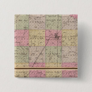 Badge Carré 5 Cm Comté de Sedgwick, Conway et Belle Plaine, Kansas