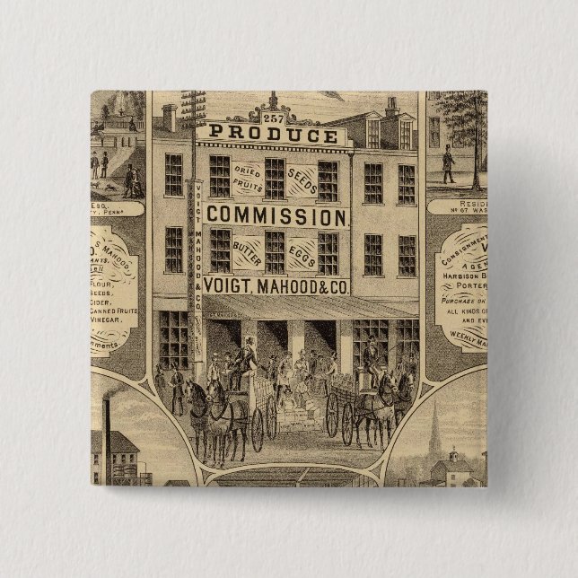 Badge Carré 5 Cm Comté de Westmoreland, Pennsylvanie (Devant)