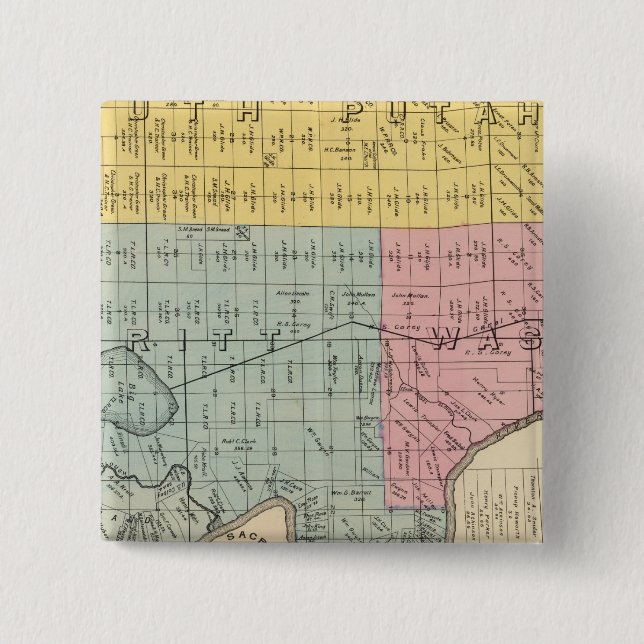 Badge Carré 5 Cm Comté de Yolo 1 (Devant)