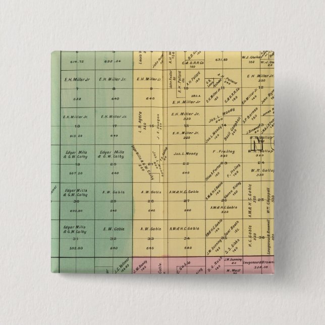 Badge Carré 5 Cm Comté de Yolo 4 (Devant)