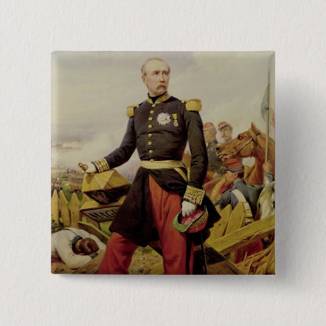 Badge Carré 5 Cm Comte Maurice de MacMahon, 1860 (Devant)