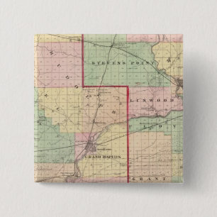 Badge Carré 5 Cm Comtés de Wood et Portage