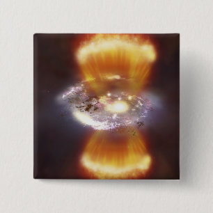 Badge Carré 5 Cm Concept artistique d'une galaxie