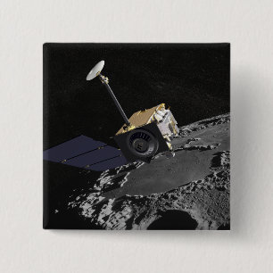 Badge Carré 5 Cm Concept d'artiste de la reconnaissance lunaire