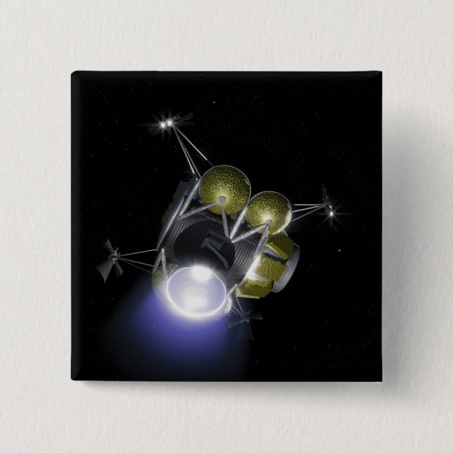 Badge Carré 5 Cm Concept de décollage d'un équipage (Devant)