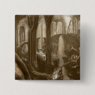 Badge Carré 5 Cm Concept de royaume de région boisée