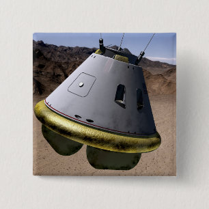 Badge Carré 5 Cm Concept d'un véhicule d'exploration d'équipage