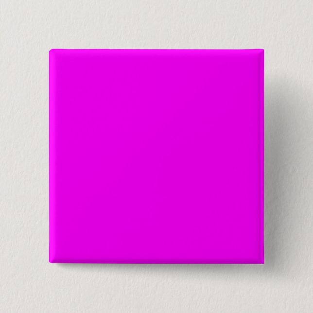 Badge Carré 5 Cm Conception couleur solide Fuchsia FF00FF (Devant)