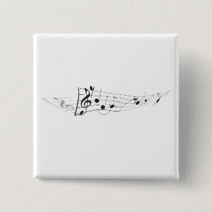 Badge Carré 5 Cm Conception d'A tordant l'illustration musicale