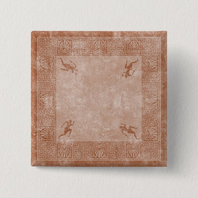 Badge Carré 5 Cm conception de carré de la Grèce (Devant)