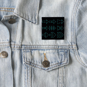 Badge Carré 5 Cm Conception de circuit de flèche de technologie fut