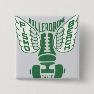 Badge Carré 5 Cm Conception de la Californie Rollerskate de plage