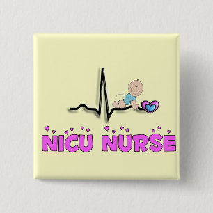 Badge Carré 5 Cm Conception de l'infirmière QRS de NICU