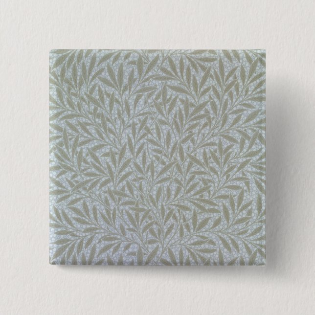 Badge Carré 5 Cm Conception de papier peint de saule, 1874 (Devant)