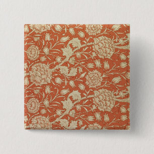 Badge Carré 5 Cm Conception de papier peint de tulipe, 1875