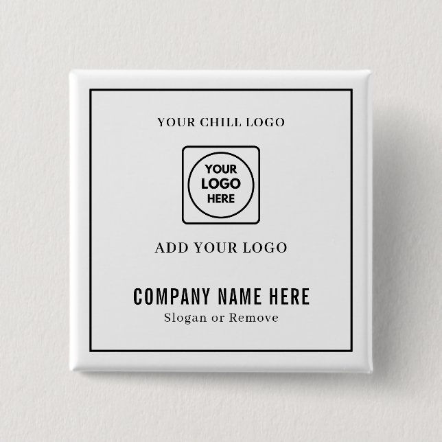 Badge Carré 5 Cm Conception de rectangle avec logo d'entreprise et  (Devant)