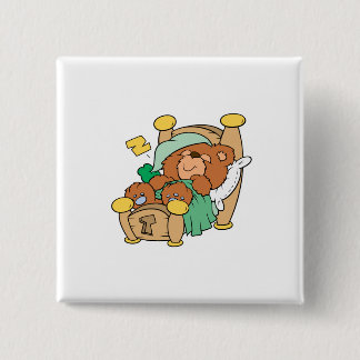 Badge Carré 5 Cm conception d'ours en peluche à sommeil soyeux