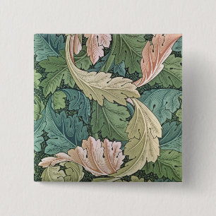 Badge Carré 5 Cm "Conception du papier peint des acanthes, 1875
