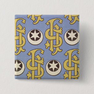 Badge Carré 5 Cm Conception ecclésiastique de papier peint d'étoi