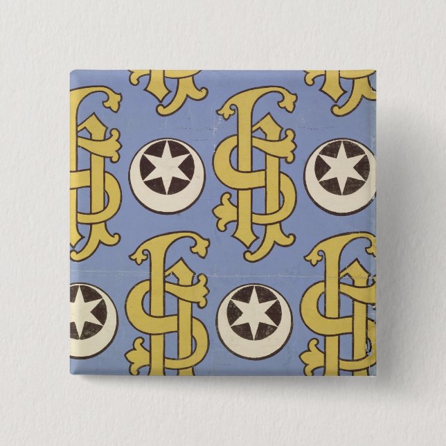 Badge Carré 5 Cm Conception ecclésiastique de papier peint d'étoile (Devant)