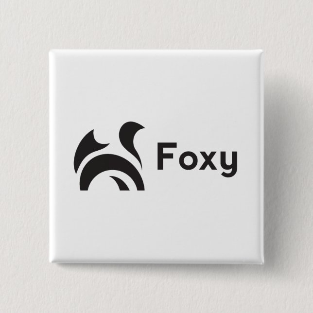 Badge Carré 5 Cm Conception Foxy (Devant)