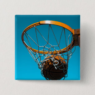 Badge Carré 5 Cm Conception géniale de basket-ball