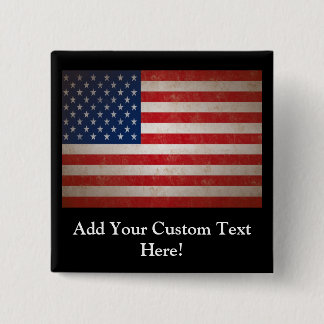 Badge Carré 5 Cm Conception patriotique vintage de drapeau