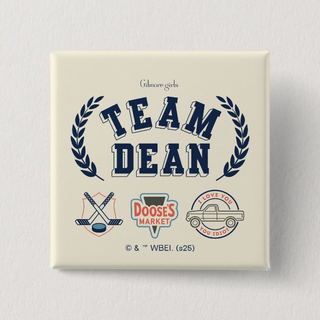 Badge Carré 5 Cm Conception Team Dean Gilmore Girls (Devant)