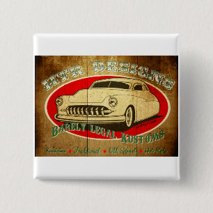 Badge Carré 5 Cm Conceptions HTR à peine légaux Garage Kustoms