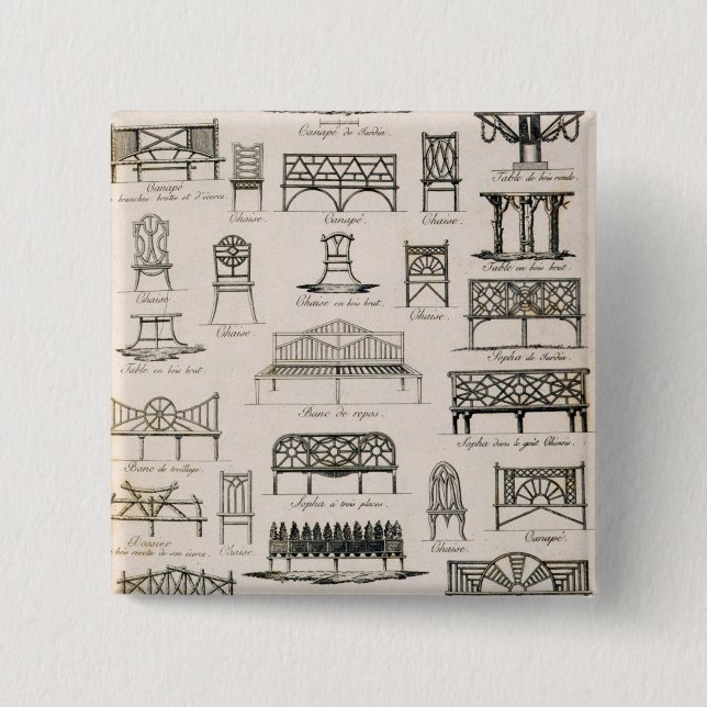 Badge Carré 5 Cm Conceptions pour des sièges de jardin, 'd'un (Devant)