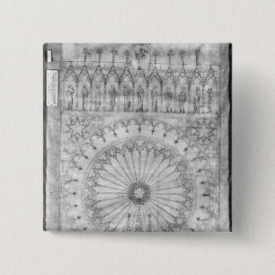 Badge Carré 5 Cm Concevez pour la fenêtre rose et la galerie de