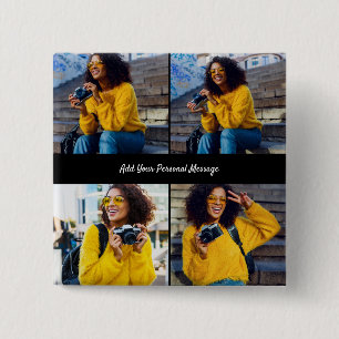 Badge Carré 5 Cm Concevez votre propre collection de 4 photos