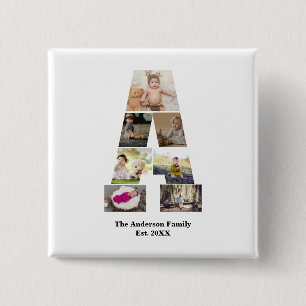 Badge Carré 5 Cm Concevez votre propre lettre Un collage photo