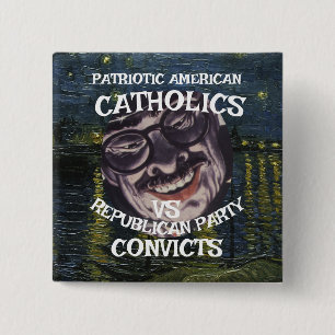 BADGE CARRÉ 5 CM CONDAMNE LES CHRÉTIENS ÉVANGÉLIQUES DHS CBP JÉSUS