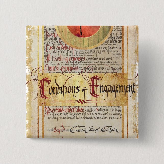 Badge Carré 5 Cm Conditions of Engagement (Devant)