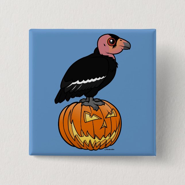 Badge Carré 5 Cm Condor de Californie Halloween (Devant)