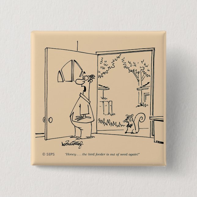 Badge Carré 5 Cm Conducteur vide d'oiseau (Devant)