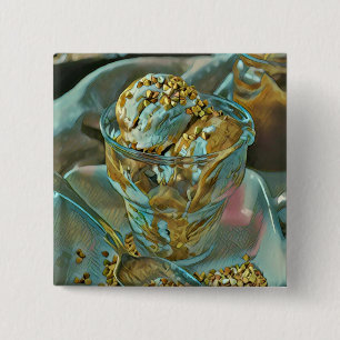 Badge Carré 5 Cm Cône crème glacée d'été