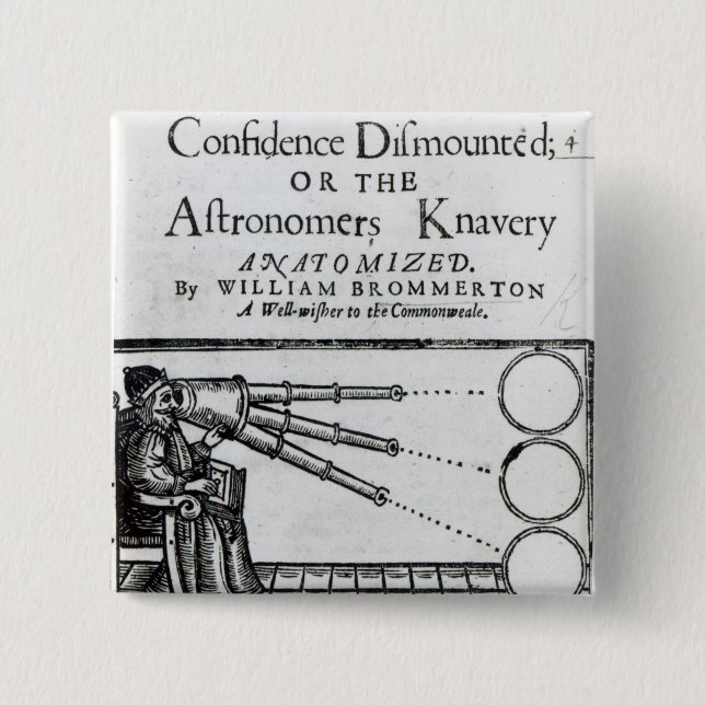 Badge Carré 5 Cm Confiance de frontispice démontée ; Astronome (Devant)