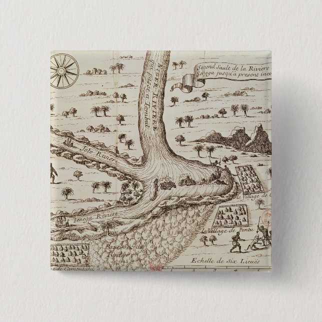 Badge Carré 5 Cm Confluent du Niger (Devant)